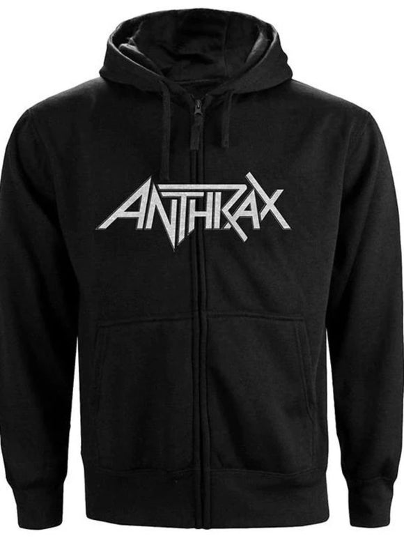 ANTRAX - NYC81 Logo Zip Hoodie - Metal Old Skull