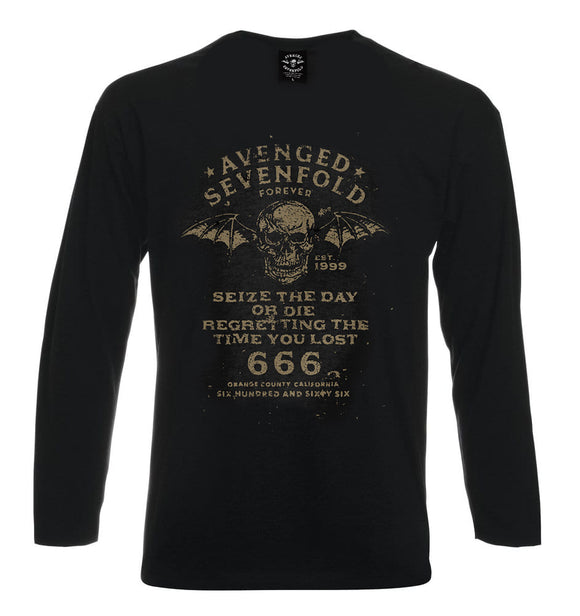 AVENGED SEVENFOLD - 666 Manga Larga - Metal Old Skull