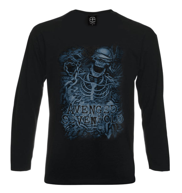 AVENGED SEVENFOLD - Chained Skeleton Manga Larga - Metal Old Skull