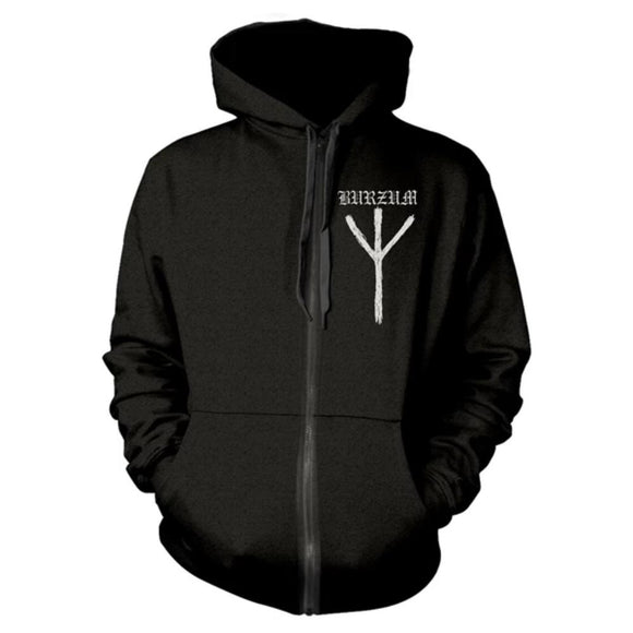 BURZUM- Rune Zip Hoodie - Metal Old Skull