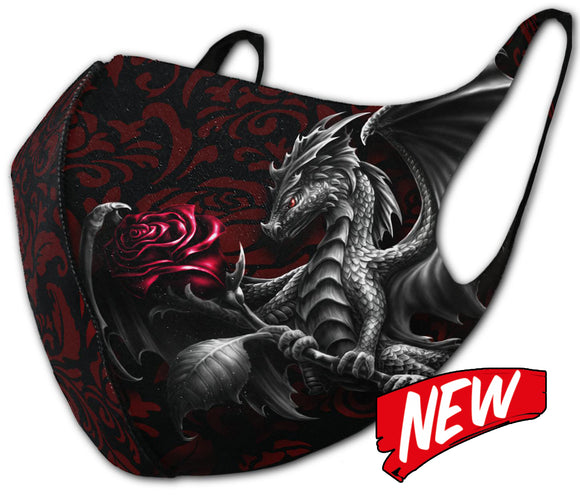 Dragon Rose Mask - Metal Old Skull