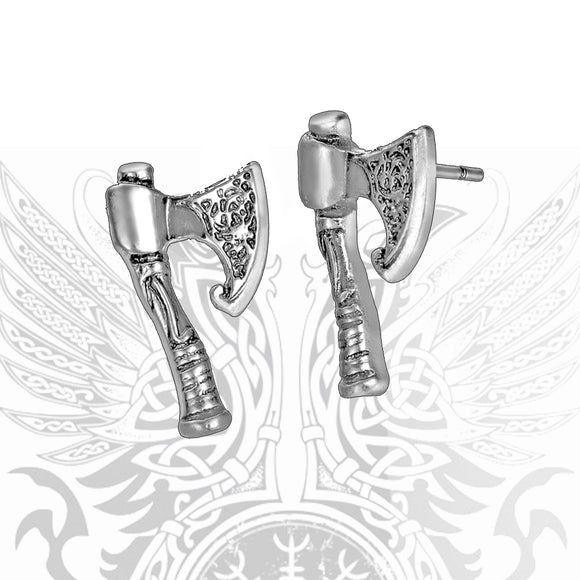 Hell-Axe Earrings - Metal Old Skull