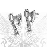 Hell-Axe Earrings - Metal Old Skull
