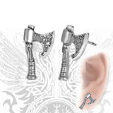 Hell-Axe Earrings - Metal Old Skull