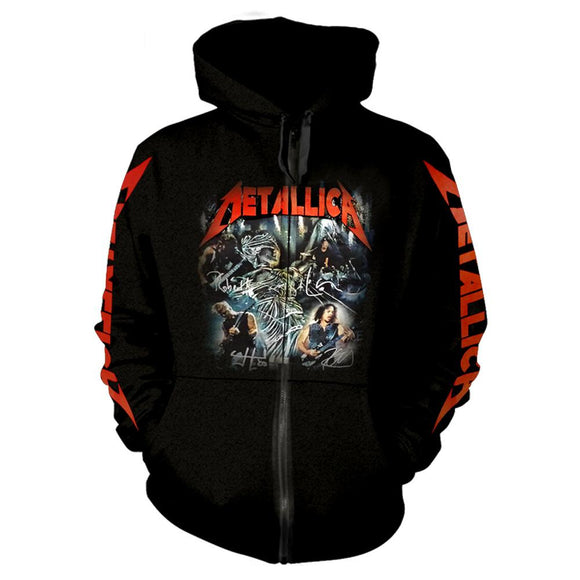 METALLICA - And Justice For All Band Zip Hoodie - Metal Old Skull