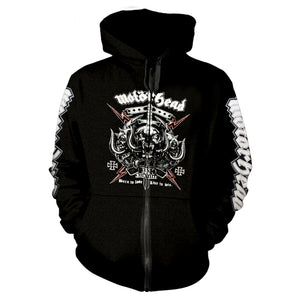 MOTÖRHEAD - Borno to Live Zip Hoodie - Metal Old Skull