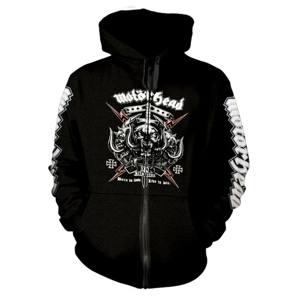 MOTÖRHEAD - Borno to Live Zip Hoodie - Metal Old Skull