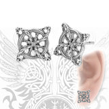 Skade Flower Earrings - Metal Old Skull