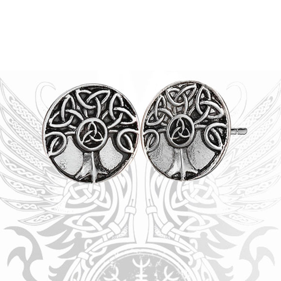 Yggdrasil Earrings - Metal Old Skull