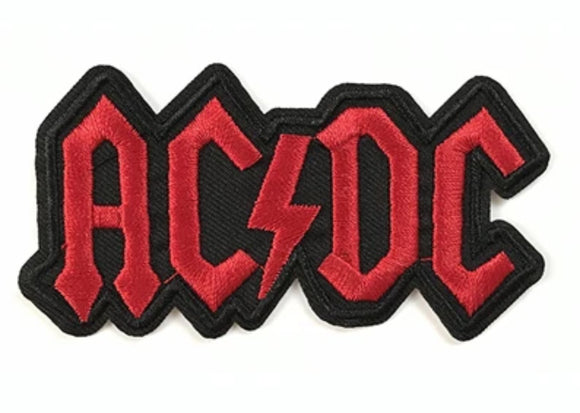 AC/DC - Logo Rojo Bordado Parche - Metal Old Skull