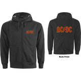 AC/DC - Logo Zip Hoodie - Metal Old Skull