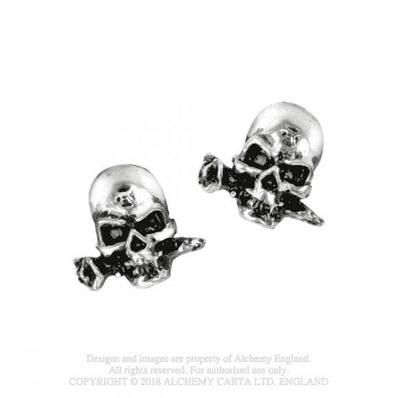 Alchemist Stud - Alchemy Gothic Pendiente - Metal Old Skull