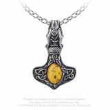 Amber Dragon Thorhammer - Alchemy Gothic Colgante - Metal Old Skull