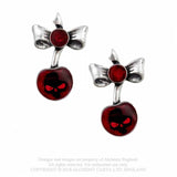 Black Cherry Earrings - Metal Old Skull