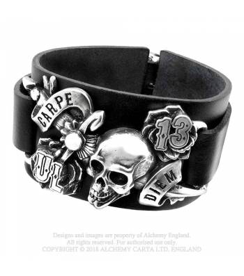 Carpe Diem Bracelet - Metal Old Skull