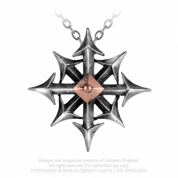 Chaostar -Alchemy Gothic Colgante - Metal Old Skull
