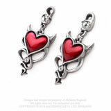 Devil Heart Earring - Metal Old Skull