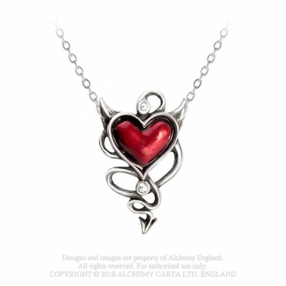 Devil Heart - Alchemy Gothic Colgante - Metal Old Skull
