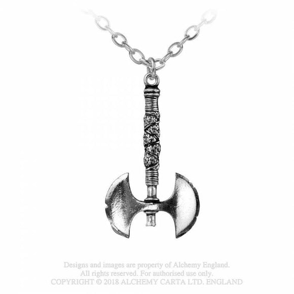 Double Axe - Alchemy Gothic Colgante - Metal Old Skull