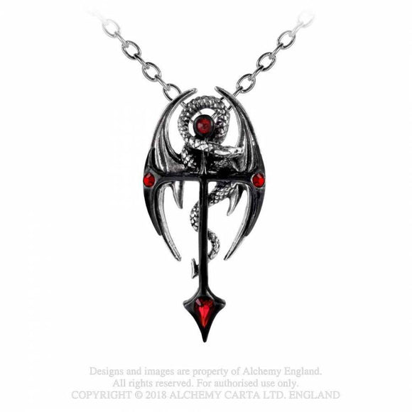 DraconKreuz -  Alchemy Gothic Colgante - Metal Old Skull