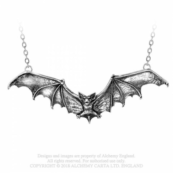 Gothic Bat Necklace Gargantilla - Metal Old Skull