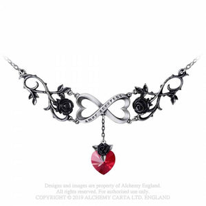 Infinite Love Necklace - Alchemy Gothic Gargantilla - Metal Old Skull