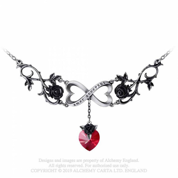 Infinite Love Necklace - Alchemy Gothic Gargantilla - Metal Old Skull