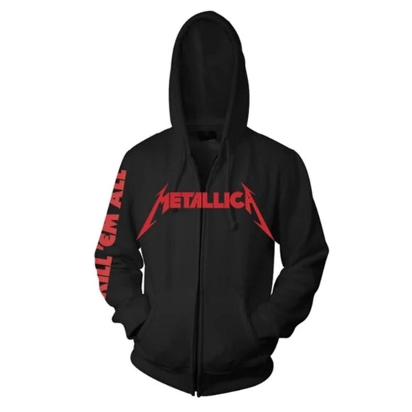 METALLICA - Kill Em All Zip Hoodie - Metal Old Skull