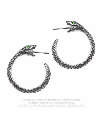The Sophia Serpent Pendientes - Metal Old Skull