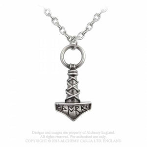 Thor's Hammer Amulet - Metal Old Skull
