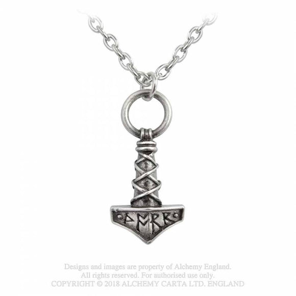 Thor's Hammer Amulet - Metal Old Skull