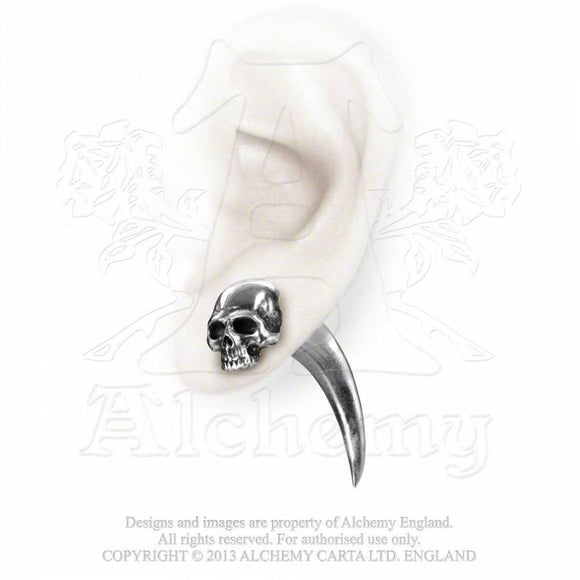 Tomb Skull Horn Pendiente - Metal Old Skull