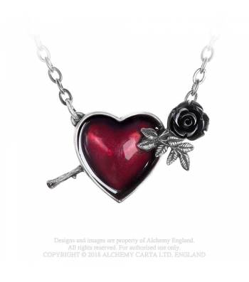 Wounded by Love - Alchemy Gothic Colgante - Metal Old Skull